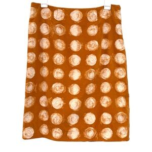 Maeve Anthropologie Orange & White Corduroy Skirt Womens size 4